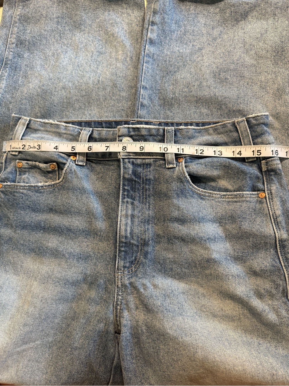 PAIGE SASHA Medium Blue High-Rise Wide Leg Jeans - Picture 13 of 15